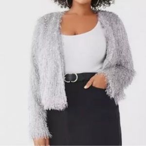 NWT shaggy silver forever 21 coat